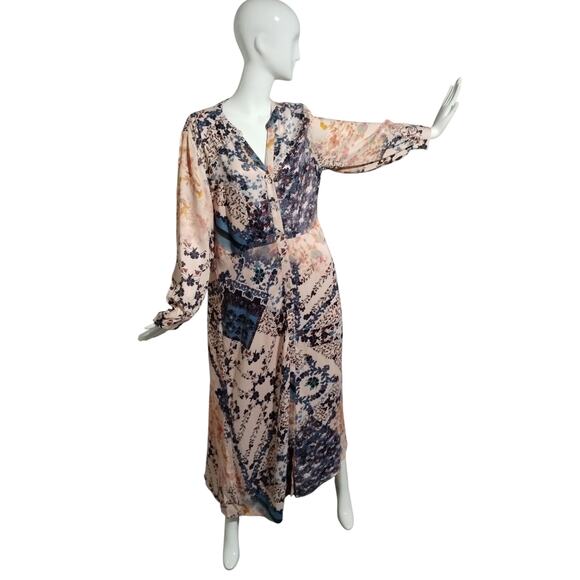 Soft Surroundings Floral Viscose Maxi Casual Beach Resortwear Button up Dress - Picture 5 of 12